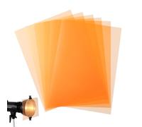 Ciieeo Set 6 Pezzi Fogli Filtro Pvc Arancia Trasparente per Illuminazione LED e Flash Strobe, Riduce Affaticamento Visivo e Controlla Movimento Oculare per Dislessia