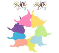 Ciieeo Set 8 Blocchetti di Foglietti Adesivi Graffette di Metallo a Forma di Mucca, Bloc Note Autoadesivo Compatto e Ferma Carte da Ufficio, Accessori per Scuola, Studio e Riunioni