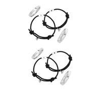 Ciieeo Set Braccialetti Intrecciati in Corda con Anelli a Forma di Stella e Celesti, 4 Pezzi, Accessori Moda per Donne, Adatti per Feste, Viaggi e Uso Quotidiano