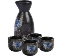 Ciieeo Set Ceramica Sake Giapponese Con Brocca E Tazze Eleganti Per Vino Di Riso Tradizionale 5 Pezzi Da 4.9 Pollici - Perfetto Per Occasioni Familiari E Regali Speciali
