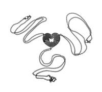 Ciieeo Set Collane Amicizia a Forma di Cuore in Acciaio Inox 3 Pezzi Ciondolo Puzzle Traforato Catene da 50 CM per Coppie Amici e Famiglia Regalo Commemorativo per Anniversari e