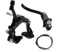 Ciieeo Set Completo di Freni per Bicicletta a Pinza a Forma C in Lega Nera, Adatto per Mountain Bike e Bici da Corsa Freno Meccanico e Scanalature per Migliorare L'efficacia di Frenata