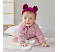 Ciieeo Set Costumi per Ragazzo Ragazza Pantaloni Bretelle e Cappello Orso Tessuti a Mano, Tutina Traspirante e Delicata per Foto Ricordo, Abbigliamento Ragazzo Ragazza Maschio per