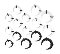 Ciieeo Set da 15 Pezzi Anelli a Ferro di Cavallo per Setto Nasale in Acrilico Nero Bianco Trasparente, Piercing Piccoli per Naso, Orecchio e Sopracciglio, Gioielli da Piercing Unisex per