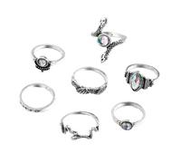 Ciieeo Set da 7 Anelli Vintage per Dita a Forma di Serpente Accessori Regolabili e Decorativi Pietre Microincastonate Gioielli Eleganti per Stile Personale e Occasioni Speciali