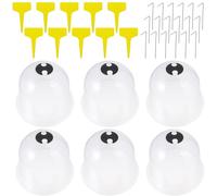 Ciieeo Set di 6 Cupole per Piante da Giardinaggio con 10 Etichette e 18 Picchetti di Fissaggio, Copertura a Campana Vegetale Traspirante per Protezione e Crescita Colore Colore Casuale