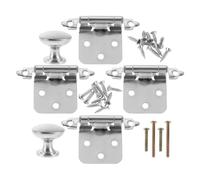 Ciieeo Set di Cerniere e Maniglie per Rimorchio, Metallo Robusto | Pomello Rotondo, per Porte Camper e Scomparti del Rimorchio, Accessori con Ferramenta per Montaggio Rapido
