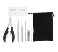 Ciieeo Set Manicure 7 Pezzi in Acciaio Inossidabile Leggero Tronchese per Unghie Piedi e Dita, Custodia Portatile, la Cura di Mani e Piedi