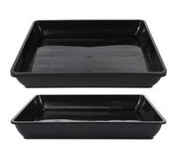 Ciieeo Sottovasi Quadrati in Plastica Pp per Piante da Interno, Vassoi Antigoccia Resistenti da 2 Pezzi, Sottovasi per Vaso da Giardino Nero 35 Cm, Accessori per Contenitori e Piante