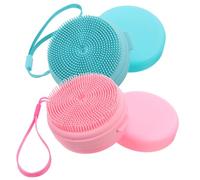 Ciieeo Spazzola in Silicone per Corpo e Capelluto 2 Pezzi, Scrubber Esfoliante da Bagno Copertura Protettiva e Design Sospeso, Accessorio Doccia Essenziale per Pelle Delicata e Massaggio
