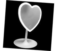 Ciieeo Specchio cosmetico da tavolo a forma di cuore illuminato a LED intelligente con luminosità specchio portatile per il trucco per casa e viaggio con cornice riflettente design salvaspazio
