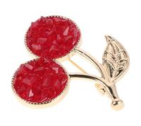 Ciieeo Spilla a Spillo a Forma di Ciliegia Strass, Piccolo Distintivo da Colletto Elegante in Metallo, Accessorio Versatile per Outfit da Lavoro e Feste Quotidiane