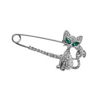 Ciieeo Spilla Creativa a Forma di Gatto che Gioca la Palla, Spilla Divertente in Lega Argento Perno Robusto, Accessorio Elegante per Feste, Compleanni e Carnevale
