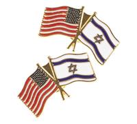Ciieeo Spilla da Bavero in Metallo Bandiere Usa e Israele, Set 2 Pezzi, Distintivo Patriottico per Abbigliamento e Zaini, Accessorio Decorativo per Eventi e Uso Quotidiano