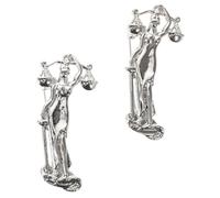 Ciieeo Spilla da Bavero Statua Greca 2 Pezzi, Spilla Decorativa Classica in Lega Argento, Accessorio per Abbigliamento Cocktail e Abiti Formali, Simbolo di Vittoria e Giustizia, Regalo