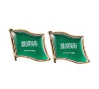 Ciieeo Spilla da Viaggio Bandiera Smaltata dell'Arabia Saudita in Resina, Set 2 Pezzi da 19X18 MM, Accessorio Multifunzionale per Vestiti, Cappelli e Borse, Regalo per Occasioni Speciali