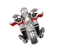 Ciieeo Spilla Halloween Teschio Moto in Lega Argento, Spilla per Abbigliamento e Borse Donna, Accessorio Decorativo per Feste di Compleanno e Halloween, Distintivo Chic e Unico