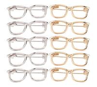 Ciieeo Spille da Balia Occhiali da Vista 10 Pezzi in Lega Oro e Argento, Spilla Mini da Bavero Vintage per Donna, Accessorio Elegante per Abbigliamento, Feste e Ufficio