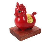 Ciieeo Statuetta di Cavallo in Ceramica Rossa Base Decorazione per Capodanno Cinese e Ornamento da Scrivania Statuetta Artistica Dipinta a Mano per Casa e Ufficio Simbolo di