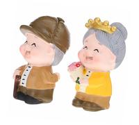 Ciieeo Statuetta in Resina Di Coppia Di Anziani Nonna E Nonno Per Decorazioni Di Torte