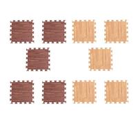 Ciieeo Tappetini Puzzle Effetto Legno in Eva Spessa 10 Pezzi per Gattonare e Pavimenti Interni, Piastrelle Morbide 30X30 CM per Soggiorno e Area Giochi Stile Casuale