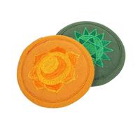 Ciieeo Tappetino per Ciotola Sonora Cuscino da Meditazione Rotondo 2 Pezzi Buddista in Cotone Accessori Buddhismo, Decorazione Yoga
