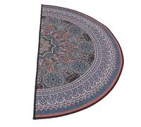 Ciieeo Tappeto Antiscivolo in Poliestere Mezzo Cerchio Bohemien Marrone Stile Vintage e Retrò e Non Trattenente Polvere per Camera da Letto e Soggiorno