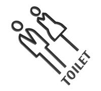 Ciieeo Targhetta Bagno Poster Wc Donna Cartello Toilette Minimalista per Uffici e Luoghi Pubblici Chiaro e Resistente