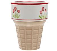 Ciieeo Tazza Gelato in Forma Cono Design Semplice e Liscio per Colazione e Bevande Calde Finitura Mano e Colore Resistente