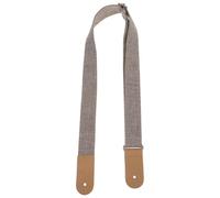 Ciieeo Tracolla per Ukulele in Cotone e Vera Pelle Stile Country, Comoda e Resistente, Colore Grigio Chiaro, per Ukulele Soprano