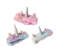 Ciieeo Unicorn Hair Bands 3Pezzi Coral Fleece Headbands For Face Washing And Spa Use