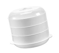 Ciieeo Vaporiera per Verdure e Alimenti Tre Strati Ciotola per Microonde in Coperchio e Impugnature Laterali per Cuocere Vapore Panini Riscaldare Noodles e Zuppe Facile da Pulire