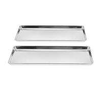 Ciieeo Vassoio Rettangolare in Acciaio Inox 10 4X6 1X0 5 Pollici Piatto Per Alimenti Casa Ristorante Hotel Snack Buffet