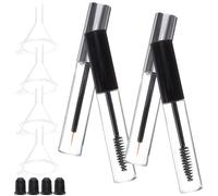 Ciieeo Vuoti in Plastica 10ml per Mascara e Eyeliner Set 12 Imbuto e Tappi Chiari e Neri, per Trasferire Liquidi Colore Casuale in Viaggio
