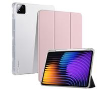 CiimWaa Custodia per Xiaomi Pad 8/7 / 8 Pro/ 7 Pro/Xiaomi Poco Pad X1 11.2 pollici, Ultra Sottile con Cover Leggero Supporto Leggero PU Case, Auto Sleep/Wake Protettiva Smart Cover, Rosa