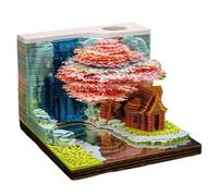 Cikiki Calendario da scrivania 2025, 3D a strappo, calendario 2025, foglietti adesivi 3D con luci a LED, fai da te 3D con intaglio di carta, calendario artistico per casa e ufficio, decorazioni