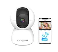CiKiKWXO Telecamera WiFi Interno 2K 3MP - Videocamera Sorveglianza Pan/Tilt con 2.4/5GHz Doppia Banda, Rilevamento Movimento, Notifiche in Tempo Reale, Visione Notturna IR, Audio Bidirezionale