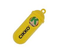 CIKKO - Portacenere Portatile Ecologico in Plastica Riciclata e Riciclabile - Tascabile, Anti-odore - Ideale per Cicche Filtrini e Chewing Gum - Rispetta l’Ambiente - Made in Italy (Giallo)