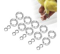 Cikonielf 10Pcs Anelli per Piede di Anello per Gamba di Pappagallo in Metallo attività di addestramento per Mosche all'aperto Accessori per Clip di Apertura per addestramento di