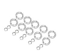 Cikonielf 10Pcs Anelli per Piede di Anello per Gamba di Pappagallo in Metallo attività di addestramento per Mosche all'aperto Accessori per Clip di Apertura per addestramento di