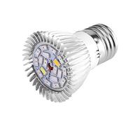Cikonielf 18W 85-265V Alluminio a Spettro Completo E27 / E14 / GU10 18 LED Grow Light Flower Plant Lampadina Crescita Argento 1,89 x 2,56 Pollici(E14)