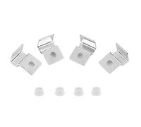 Cikonielf Copertura Acquario 4Pcs Copertura Vetro Acciaio Inossidabile Supporto Staffa Coperchio Universale Senza Montatura 6mm