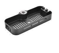 Cikonielf Portaoggetti per Asta Doccia per Asta di Tensione per Doccia Opaca con Supporto per soffione Doccia Accessorio per Bagno Nero