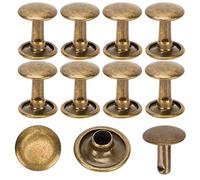 Cikonielf Set di 200 Rivetti in Metallo a Doppio Cappuccio, 10x10mm, Bronzo, per Riparazioni in Pelle, Borse, Cinture, Scarpe, Decorazione
