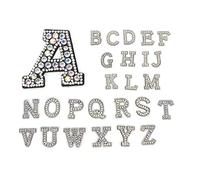Cikonielf Set di 26 Lettere Applicabili in Stoffa, Accessori per Riparazione con Ricamo, Toppe Decorative