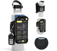 Cikyner Cinghia per Bottiglia d'Acqua, Porta Bottiglia d'Acqua per Telefono Cellulare, Accessori da Palestra Rimovibili e Girevoli a 360° per Telefono da 4,5-7'' e Bottiglie da Diametri 5-9cm (G7)