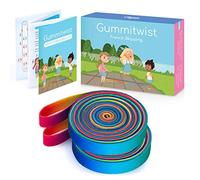 Cikyner Corda per Saltare Cinese, 2 pacchi 4 m di Lunghezza 1,5 cm Gomma elastica per bambini con Istruzioni per Salto Francese Arcobaleno per Bambini Indoor e Outdoor Giochi, Ideale per bambini