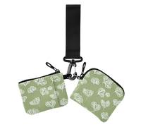 Cilantro Simple Line Art San Valentino Donne Cambiamento Portafoglio Custodie per Carte Sottile Staccabile Borsa Organizer per Carta con Cerniera Tasca per Monete per Viaggi 2 Pz portatarjetas para
