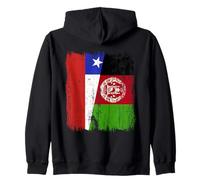 Cile Afghanistan Half Flag Cileno Afghan Heritage Felpa con Cappuccio
