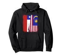 Cile Malesia Half Flag Cileno Malese Heritage Jersey Felpa con Cappuccio